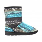 Stripey Teal Belted Black Boho Printed Winter Snow Boots