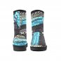 Stripey Teal Belted Black Boho Printed Winter Snow Boots
