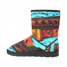 Turquoise Lace Belted Boho Printed Winter Snow Boots