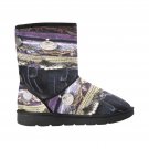 Violet Denim Boho Printed Winter Snow Boots