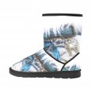 White Fluffy Ice Queen Boho Printed Winter Snow Boots