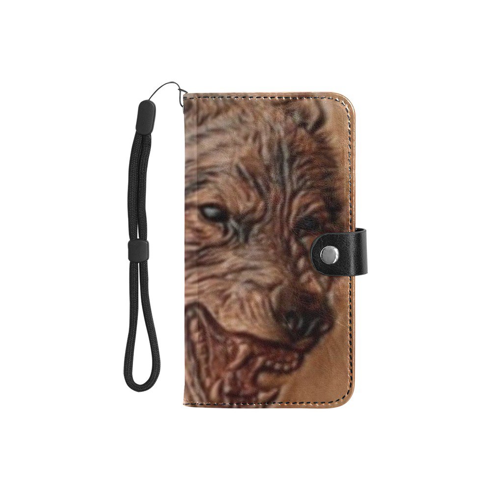 Wolf Tooled Imitation Leather Wallet