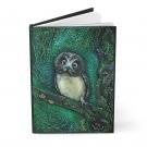 Green Owl on Branch Hardcover Journal