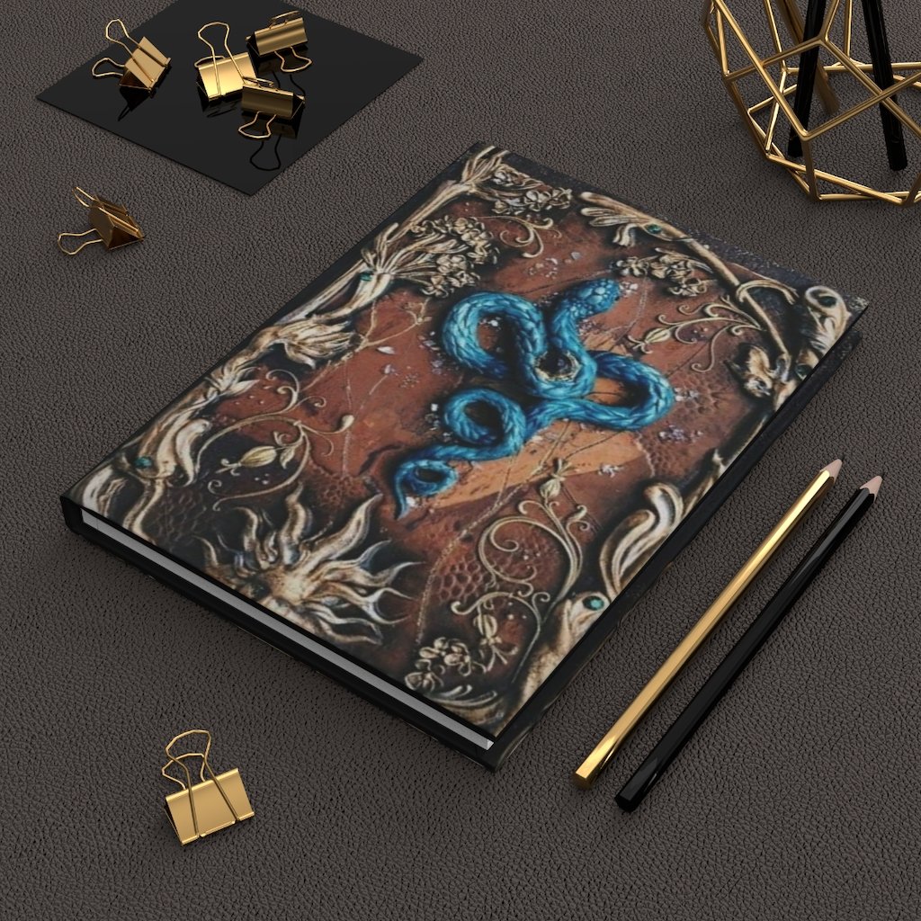 Teal Snake Hardcover Journal