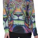 Rainbow Lion All-Over Print Women's Off-Shoulder Sweatshirt