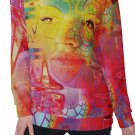 Rainbow Glitch Face All-Over Print Women's Off-Shoulder Sweatshirt