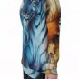Turquoise Tiger All-Over Print Women's Off-Shoulder Sweatshirt