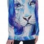 Watercolour Lion All-Over Print Women's Off-Shoulder Sweatshirt