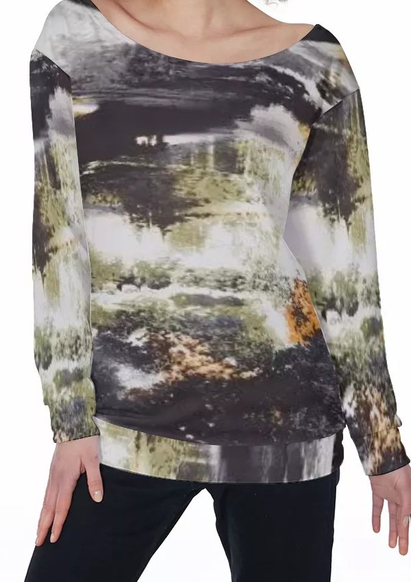 Landscape All-Over Print Women's Off-Shoulder Sweatshirt