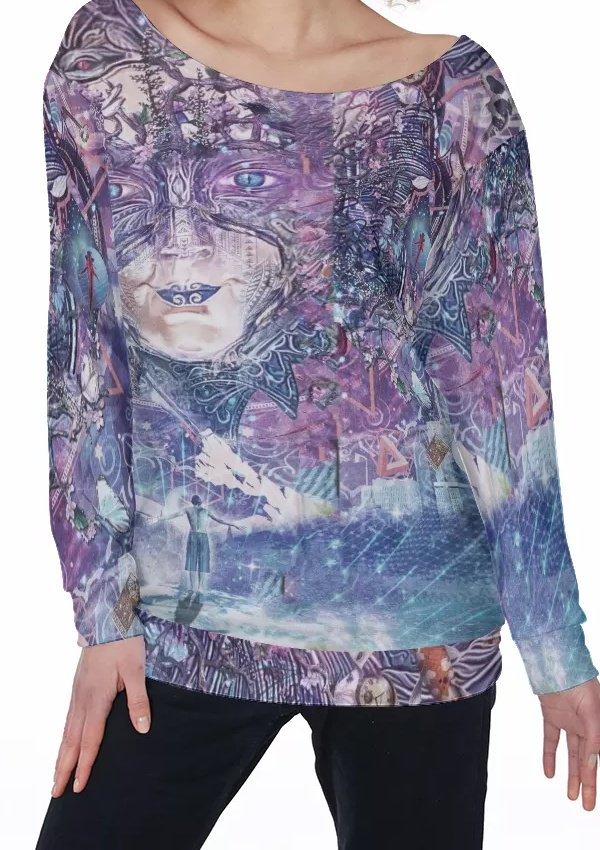 Quest for the Peak Experience All-Over Print Women's Off-Shoulder Sweatshirt