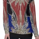 Balmain Golden All-Over Print Women's Off-Shoulder Sweatshirt