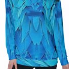 Blue Feathers All-Over Print Women's Off-Shoulder Sweatshirt