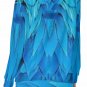 Blue Feathers All-Over Print Women's Off-Shoulder Sweatshirt