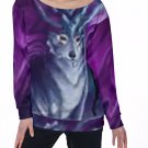 Cosmic Wolf All-Over Print Women's Off-Shoulder Sweatshirt