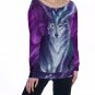 Cosmic Wolf All-Over Print Women's Off-Shoulder Sweatshirt