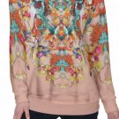 Fractal Botanical Coral All-Over Print Women's Off-Shoulder Sweatshirt