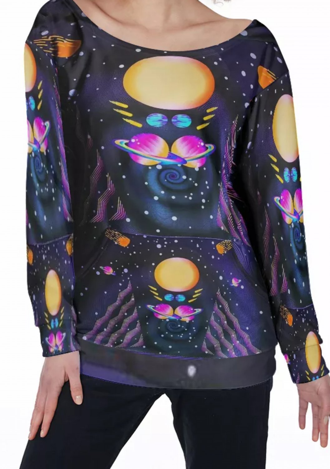 Galaxy All-Over Print Women's Off-Shoulder Sweatshirt