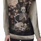 Golden Skeleton All-Over Print Women's Off-Shoulder Sweatshirt