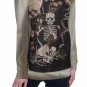 Golden Skeleton All-Over Print Women's Off-Shoulder Sweatshirt