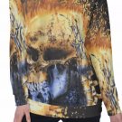Golden Skull All-Over Print Women's Off-Shoulder Sweatshirt