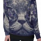 Hipster Cat All-Over Print Women's Off-Shoulder Sweatshirt