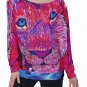 Hot Pink Lion All-Over Print Women's Off-Shoulder Sweatshirt