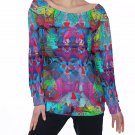 Hyper-dimensional Butterfly Rainbow All-Over Print Women's Off-Shoulder Sweatshirt