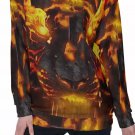 Laced with Fire Tiger All-Over Print Women's Off-Shoulder Sweatshirt