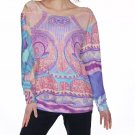 Lotus Trip All-Over Print Women's Off-Shoulder Sweatshirt