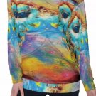 Owl Rainbow Glitch All-Over Print Women's Off-Shoulder Sweatshirt