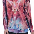 Pink Skull Cavern All-Over Print Women's Off-Shoulder Sweatshirt