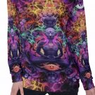 Psychedelic Lotus Meditation Rainbow All-Over Print Women's Off-Shoulder Sweatshirt