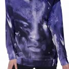 Purple Face All-Over Print Women's Off-Shoulder Sweatshirt