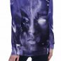Purple Face All-Over Print Women's Off-Shoulder Sweatshirt