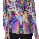 Rainbow Stag All-Over Print Women's Off-Shoulder Sweatshirt