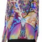 Rainbow Stag All-Over Print Women's Off-Shoulder Sweatshirt