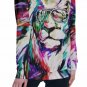 Rasta Lion All-Over Print Women's Off-Shoulder Sweatshirt