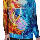 Seascape Antler Stag Fight Fire and Ice All-Over Print Women's Off-Shoulder Sweatshirt