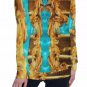 Teal Baroque All-Over Print Women's Off-Shoulder Sweatshirt