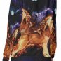 Two Wolves in Flames All-Over Print Women's Off-Shoulder Sweatshirt