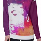 Watercolour Face All-Over Print Women's Off-Shoulder Sweatshirt