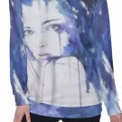Watercolour Woman Blue All-Over Print Women's Off-Shoulder Sweatshirt
