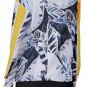 Yellow and Navy Leaf Print Women's Off-Shoulder Sweatshirt