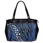Navy Studded Oversized Imitation Leather Handbag