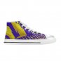 Purple and Yellow Geometric High Top Canvas Shoe