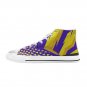 Purple and Yellow Geometric High Top Canvas Shoe