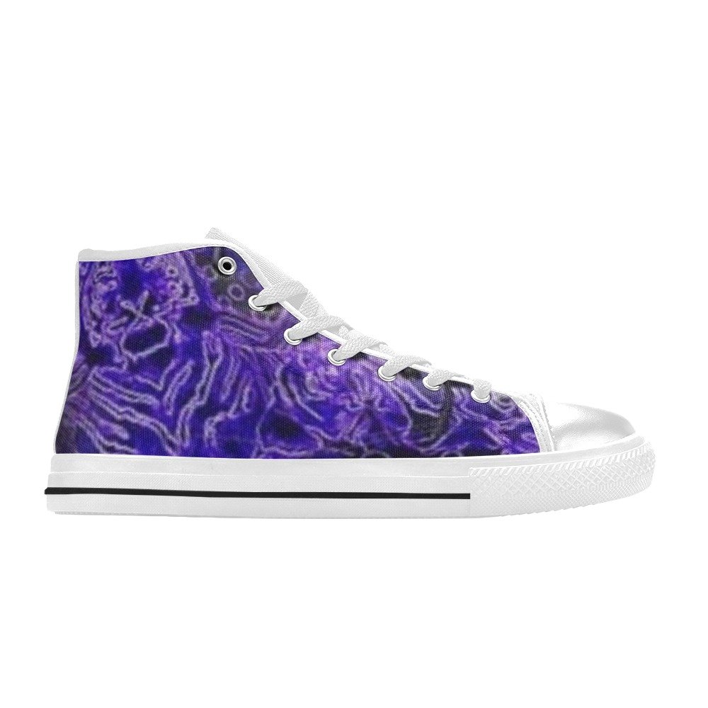 Neon Purple Tiger High Top Canvas Shoes
