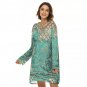 Emerald Lace Loose Crewneck Sweater Dress