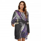 Violet Swish Loose Crewneck Oversized Sweater Dress