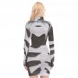 Futuristic Black and White Geometric Hollow Hip Dress